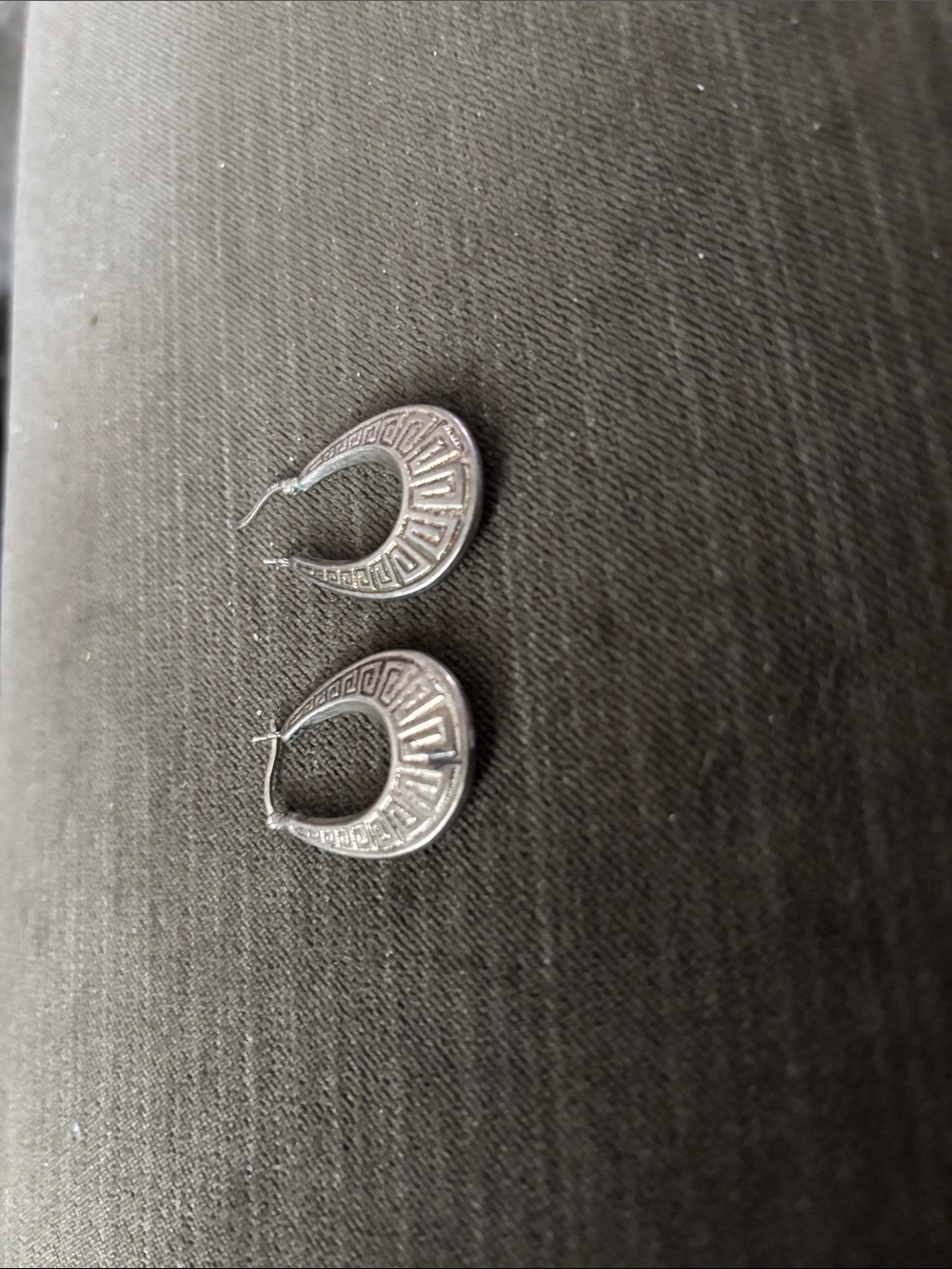 .925 Sterling HOOP EARRINGS real solid Silver Fine Jewelry 1990s Vntg teardrop - Picture 7 of 9